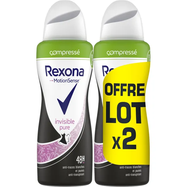 Rexona Rexona Women Invisible Pure Compressed Antiperspirant Spray 2x100ml