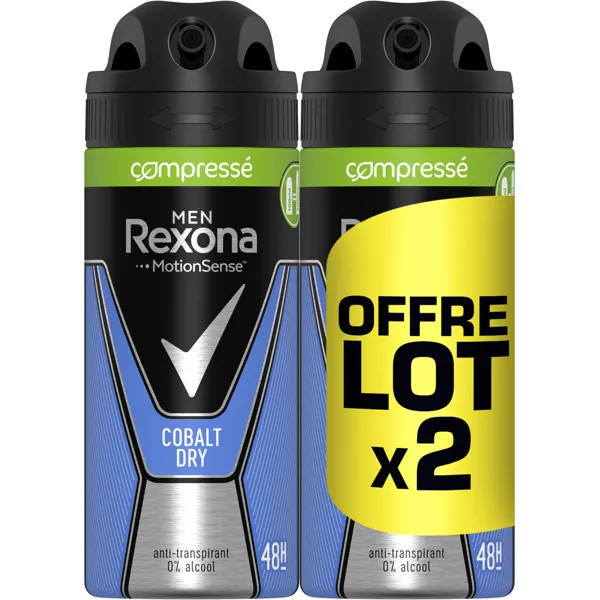 Rexona Rexona Men Cobalt Dry Compressed Antiperspirant Spray 2x100ml